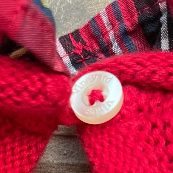 Vineyard Vines Toddler Girl 2T Red Long Sleeve Ruffle Christmas Plaid Sweater - Picture 4 of 10
